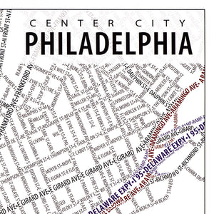 Philadelphia Typographic Framed Poster