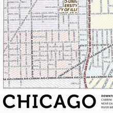 Load image into Gallery viewer, Chicago Typographic Framed Poster