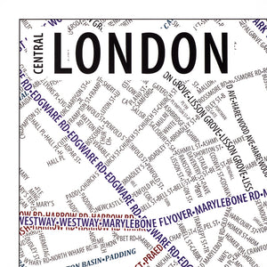 London Typographic Framed Poster